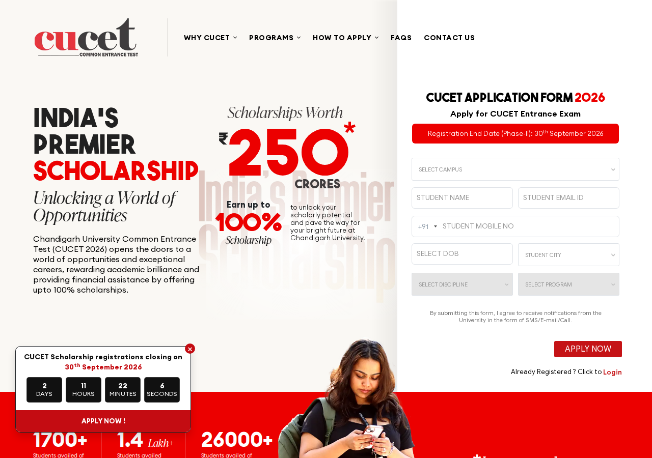 cucet.cuchd.in homepage