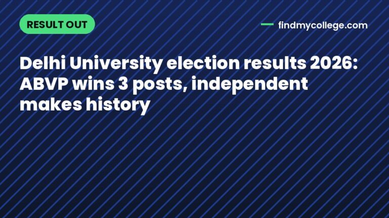 Delhi University election results 2026: ABVP wins 3 posts, independent makes history