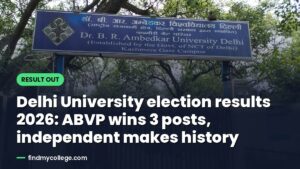 Delhi University election results 2026: ABVP wins 3 posts, independent makes history