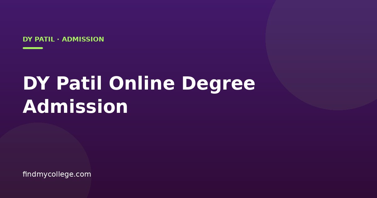 DY Patil Online Degree Admission