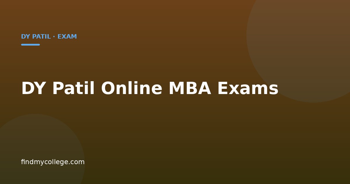 DY Patil Online MBA Exams