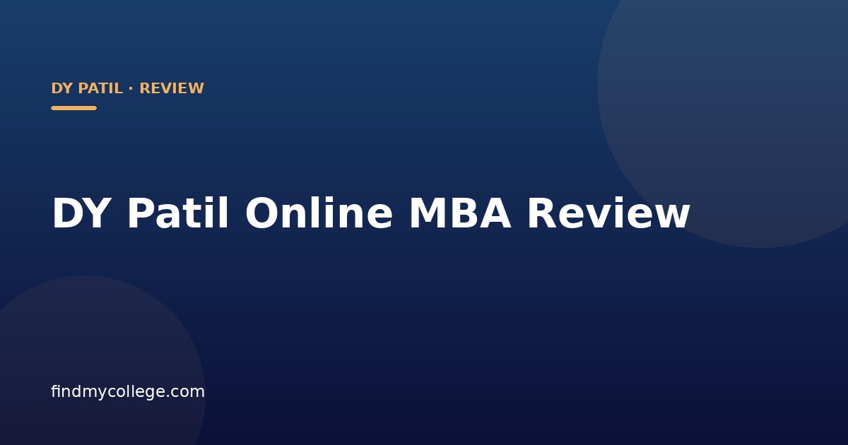 DY Patil Online MBA Review