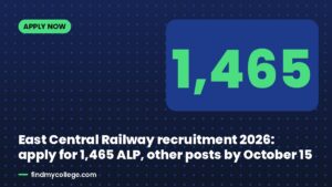 East Central Railway recruitment 2026: apply for 1,465 ALP, other posts by October 15