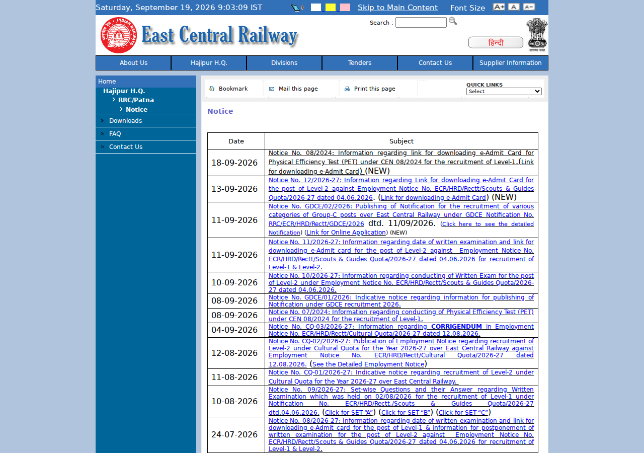 Official notification screenshot