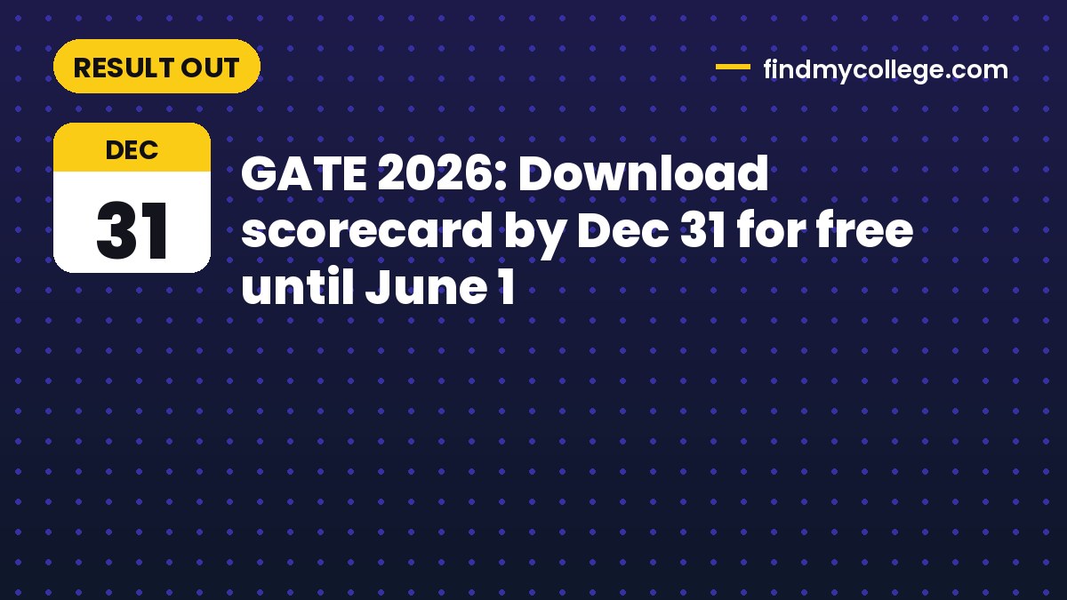 GATE 2026: Download scorecard by Dec 31 for free until June 1
