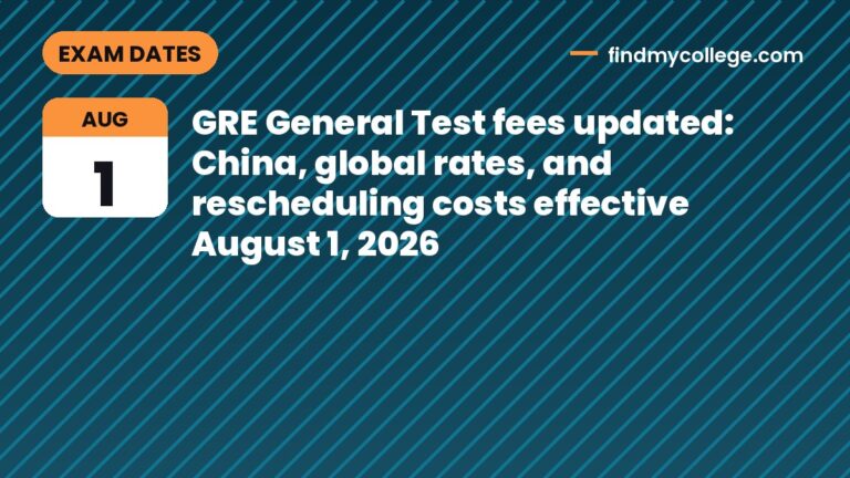 GRE General Test fees updated: China, global rates, and rescheduling costs effective August 1, 2026
