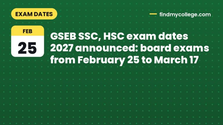 GSEB SSC, HSC exam dates 2027 announced: board exams from February 25 to March 17