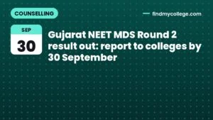 Gujarat NEET MDS Round 2 result out: report to colleges by 30 September