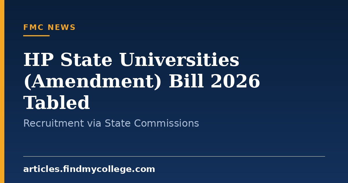 HP State Universities (Amendment) Bill 2026 Tabled: Recruitment via State Commissions