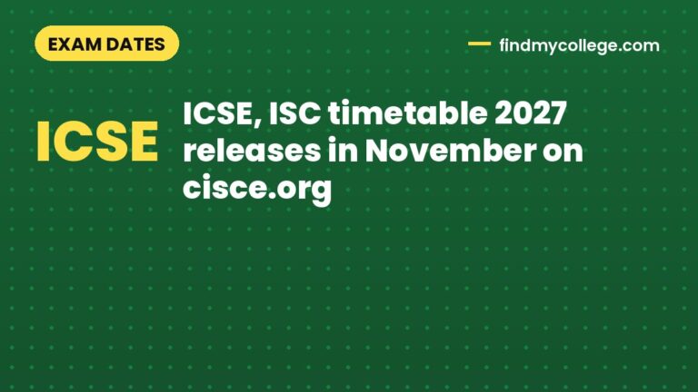ICSE, ISC timetable 2027 releases in November on cisce.org