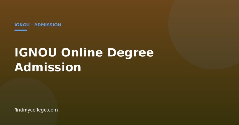 IGNOU Online Degree Admission