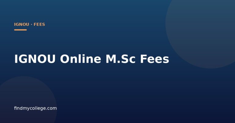 IGNOU Online M.Sc Fees