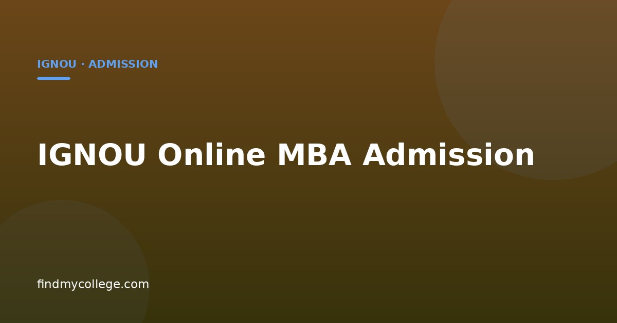 IGNOU Online MBA Admission
