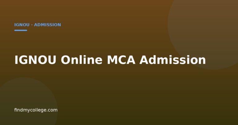 IGNOU Online MCA Admission