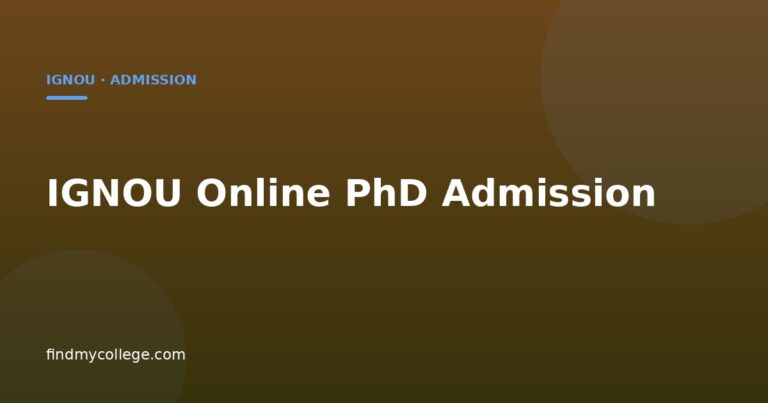 IGNOU Online PhD Admission