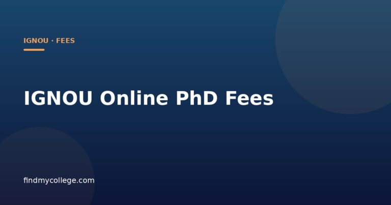 IGNOU Online PhD Fees