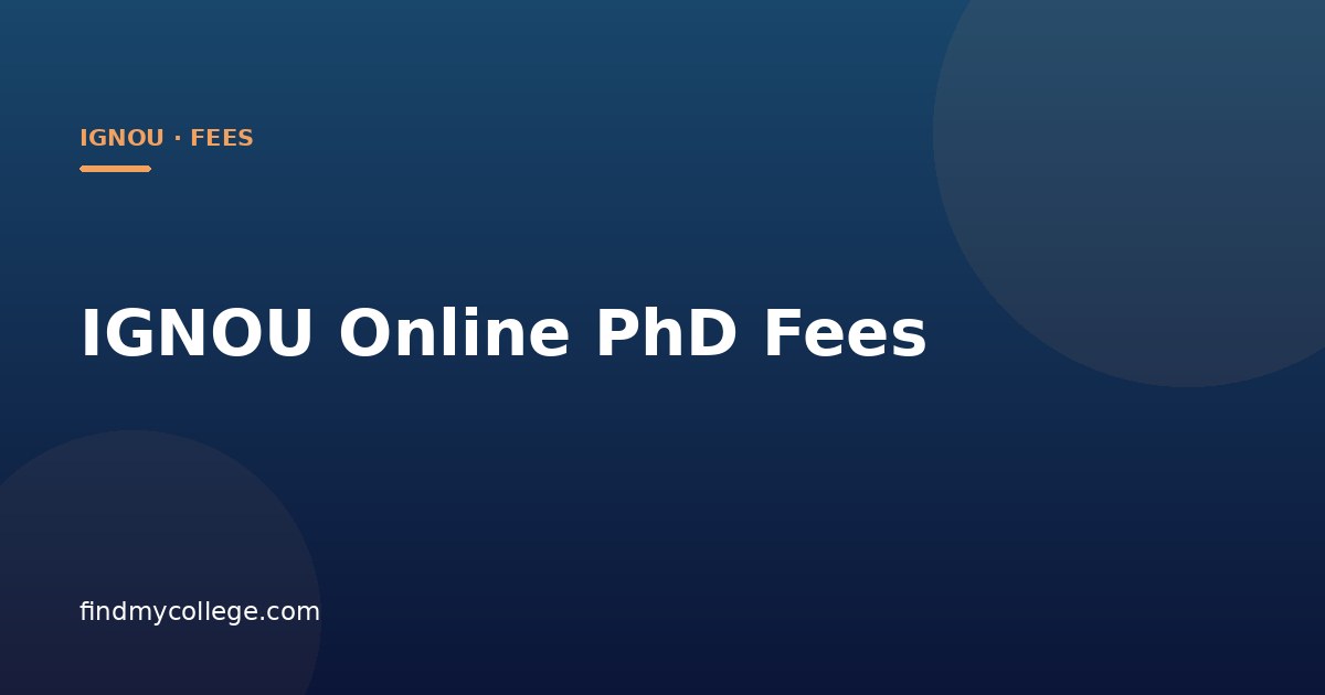 IGNOU Online PhD Fees