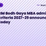 IIM Bodh Gaya MBA admission criteria 2027-29 announced today