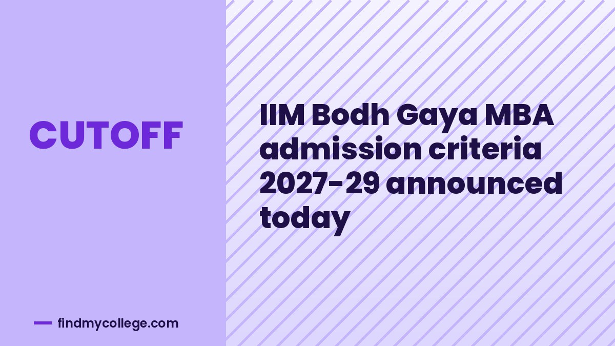 IIM Bodh Gaya MBA admission criteria 2027-29 announced today