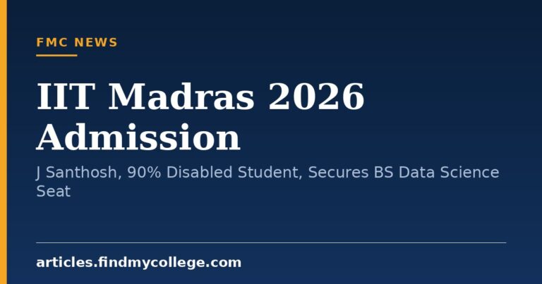 IIT Madras 2026 Admission: J Santhosh, 90% Disabled Student, Secures BS Data Science Seat