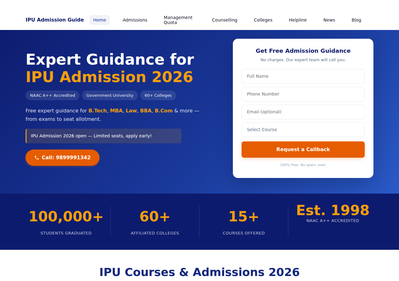 ipu.co.in homepage
