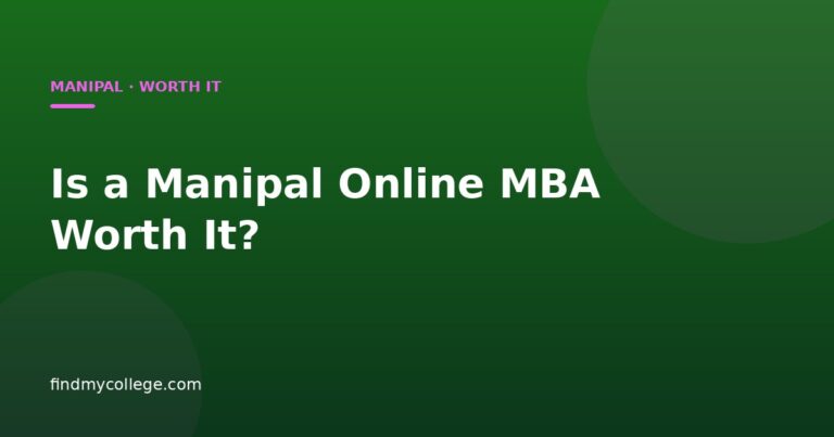 Is a Manipal Online MBA Worth It?
