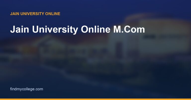 Jain University Online M.Com: Fees, Specialisations, Eligibility & Admission 2026
