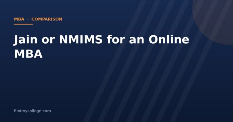 Jain or NMIMS for an Online MBA