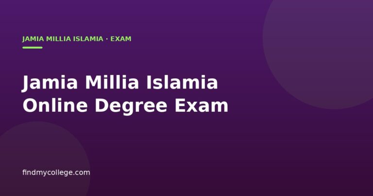 Jamia Millia Islamia Online Degree Exam
