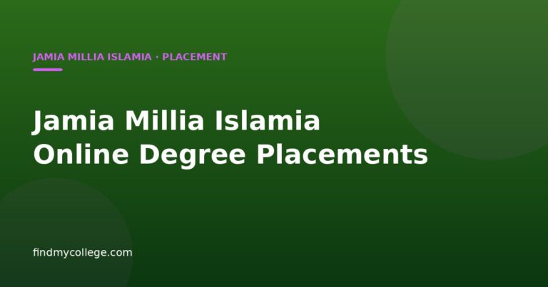 Jamia Millia Islamia Online Degree Placements