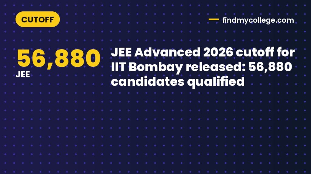JEE Advanced 2026 cutoff for IIT Bombay released: 56,880 candidates qualified