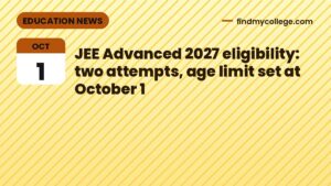 JEE Advanced 2027 eligibility: two attempts, age limit set at October 1