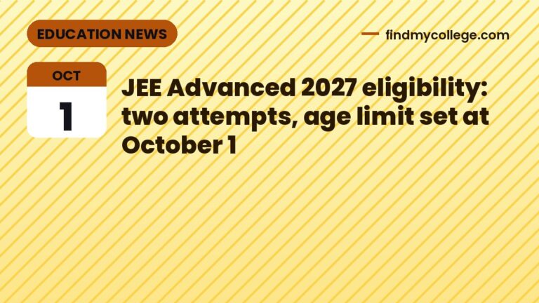 JEE Advanced 2027 eligibility: two attempts, age limit set at October 1