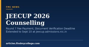 JEECUP 2026 Counselling: Round 7 Fee Payment, Document Verification Deadline Extended to Sept 10 at jeecup.admissions.nic.in