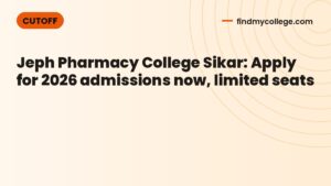 Jeph Pharmacy College Sikar: Apply for 2026 admissions now, limited seats