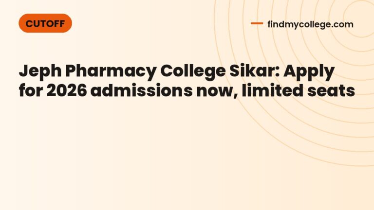 Jeph Pharmacy College Sikar: Apply for 2026 admissions now, limited seats