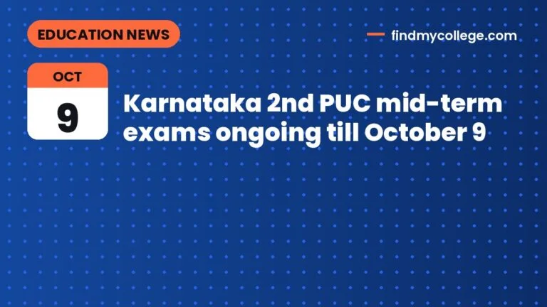 Karnataka 2nd PUC mid-term exams ongoing till October 9