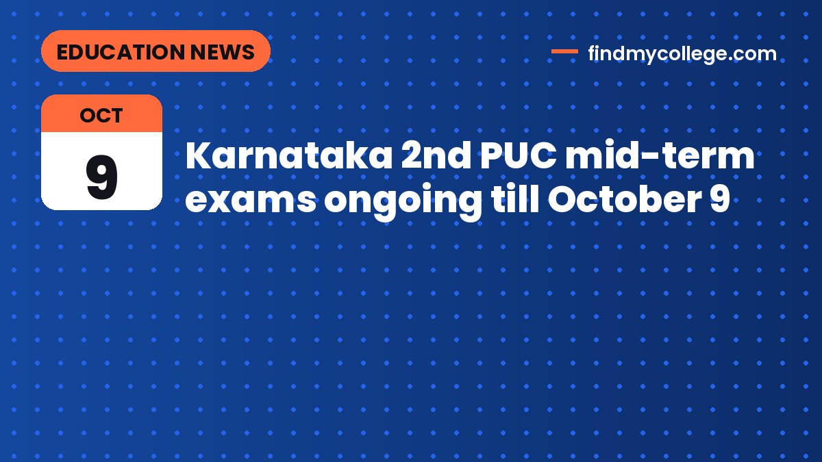 Karnataka 2nd PUC mid-term exams ongoing till October 9