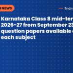 Karnataka Class 8 mid-term exam 2026-27 from September 23; question papers available after each subject