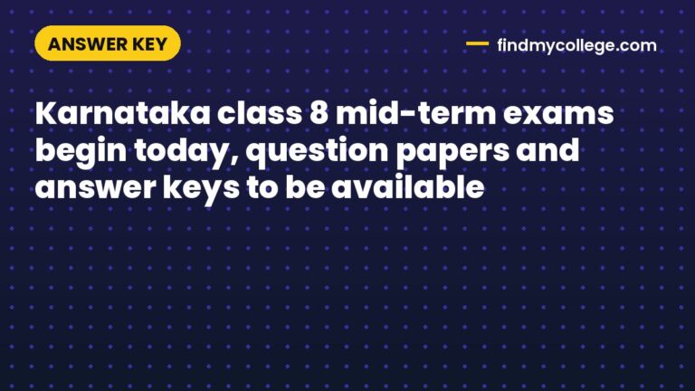 Karnataka class 8 mid-term exams begin today, question papers and answer keys to be available