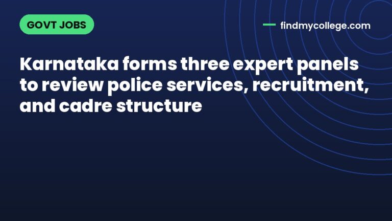 Karnataka forms three expert panels to review police services, recruitment, and cadre structure