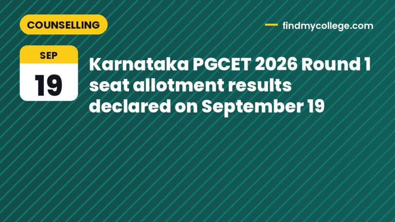 Karnataka PGCET 2026 Round 1 seat allotment results declared on September 19