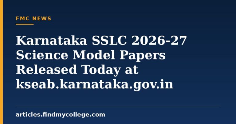 Karnataka SSLC 2026-27 Science Model Papers Released Today at kseab.karnataka.gov.in