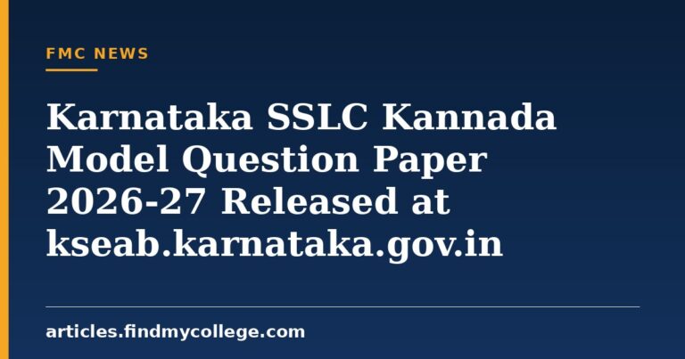 Karnataka SSLC Kannada Model Question Paper 2026-27 Released at kseab.karnataka.gov.in
