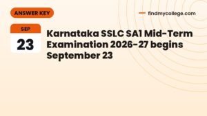 Karnataka SSLC SA1 Mid-Term Examination 2026-27 begins September 23