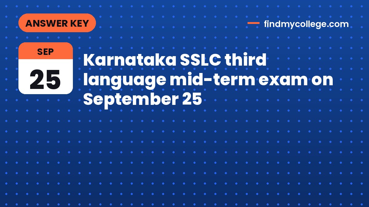 Karnataka SSLC third language mid-term exam on September 25