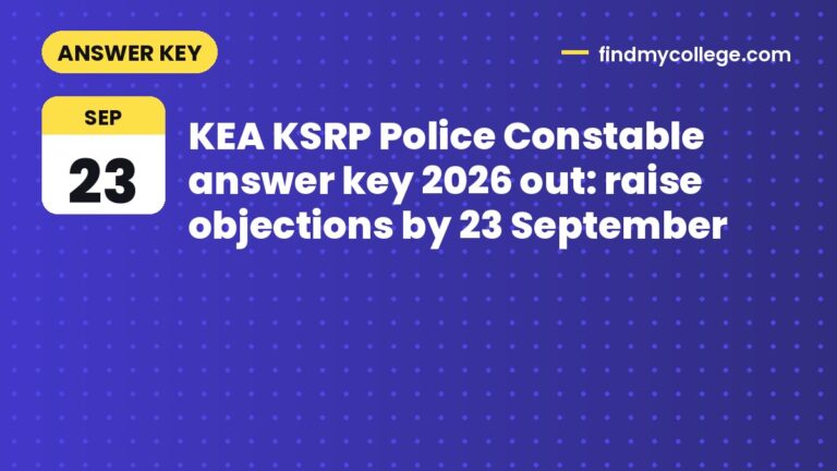 KEA KSRP Police Constable answer key 2026 out: raise objections by 23 September