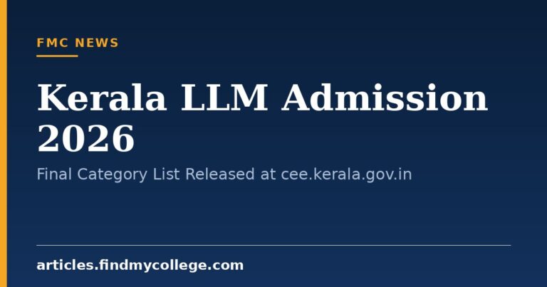 Kerala LLM Admission 2026: Final Category List Released at cee.kerala.gov.in