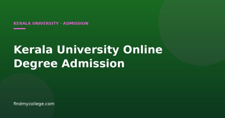 Kerala University Online Degree Admission