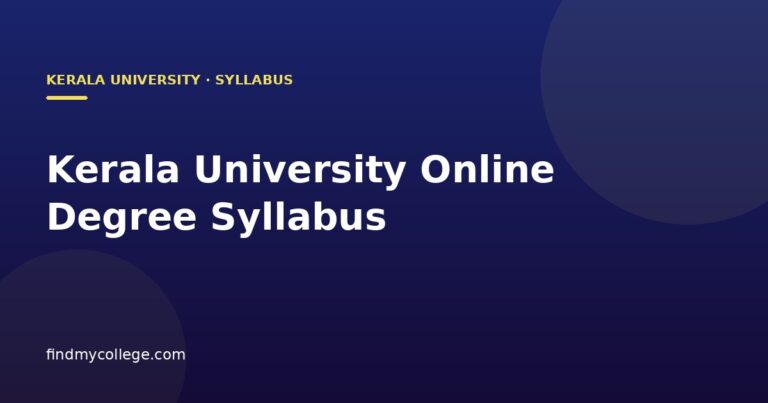 Kerala University Online Degree Syllabus